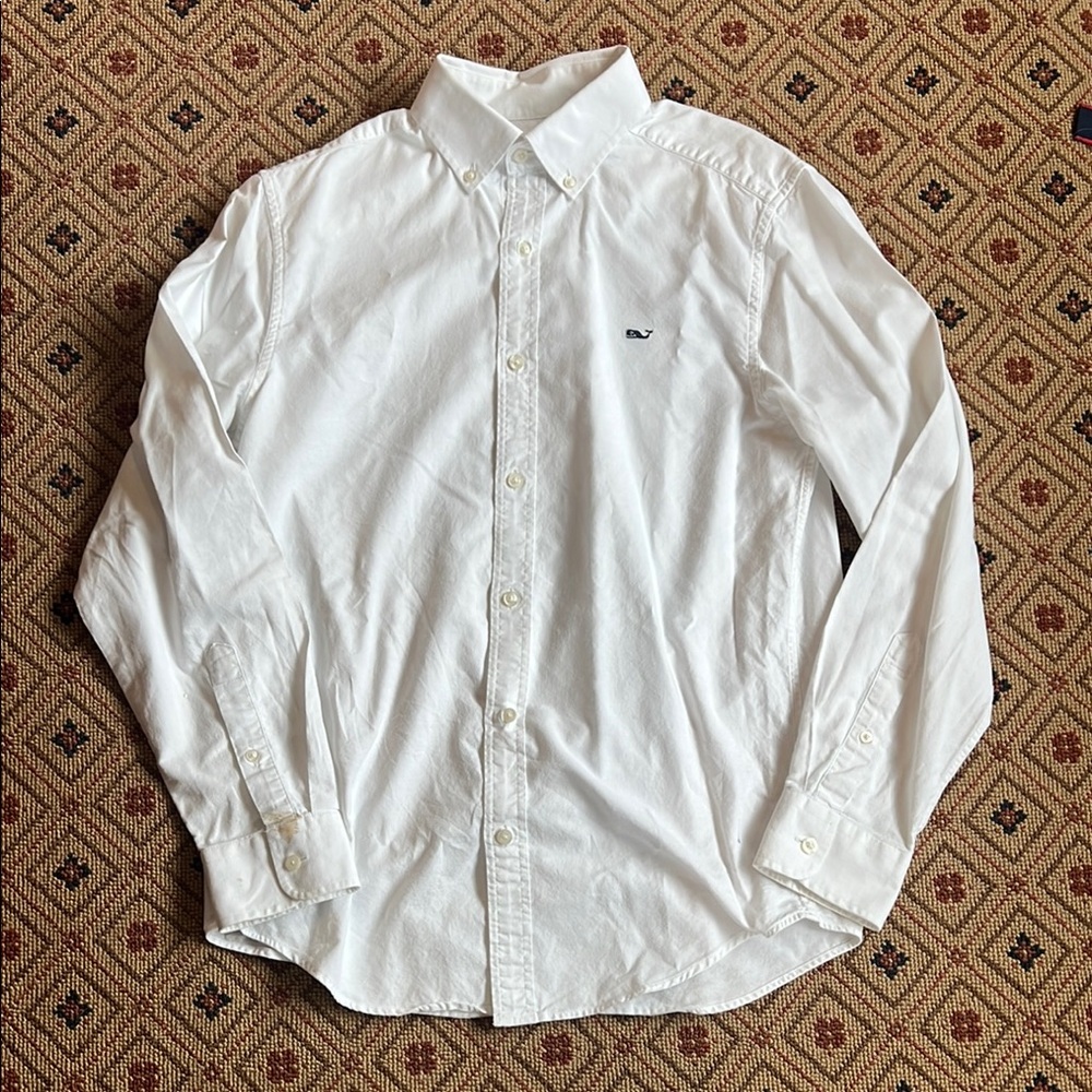 Vineyard Vines White Casual Button Down Shirt